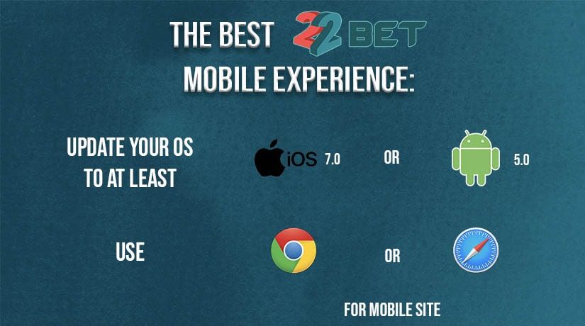 22bet mobile expierence